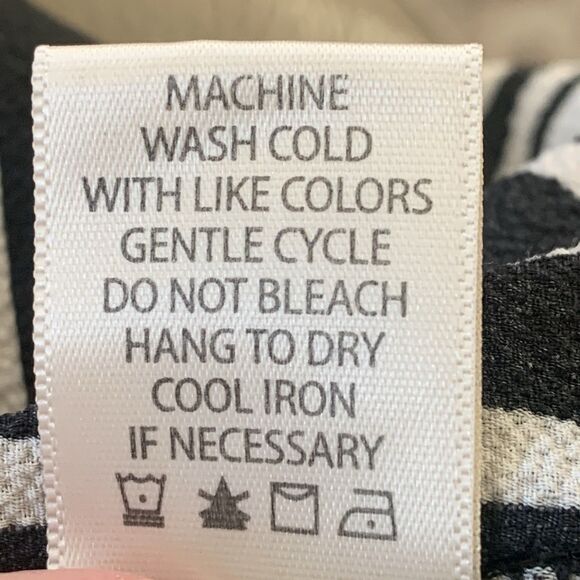 Max Studio Pants Women's Pull On XL Cropped Striped Wide Leg Pockets Black White - Picture 5 of 11